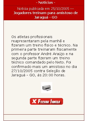 Noticia do site antigo do Vila Nova F. C.